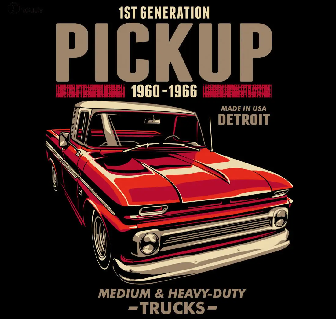 New Short Sleeve Men Tshirt T-Shirt - Pick Up Truck ickup US Car Hot Rod Muscle Print T-Shirt