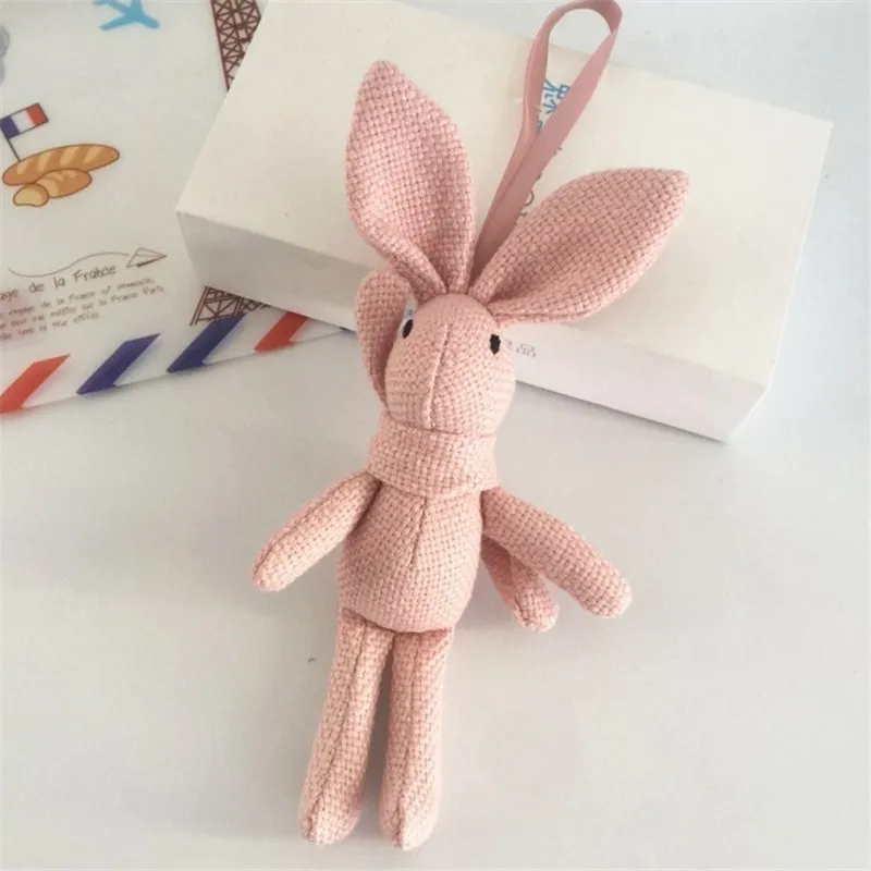 Yeni tavşan peluş, hayvan doldurulmuş elbise tavşan anahtarlık oyuncak, çocuklar parti peluş oyuncak, buket peluş bebek