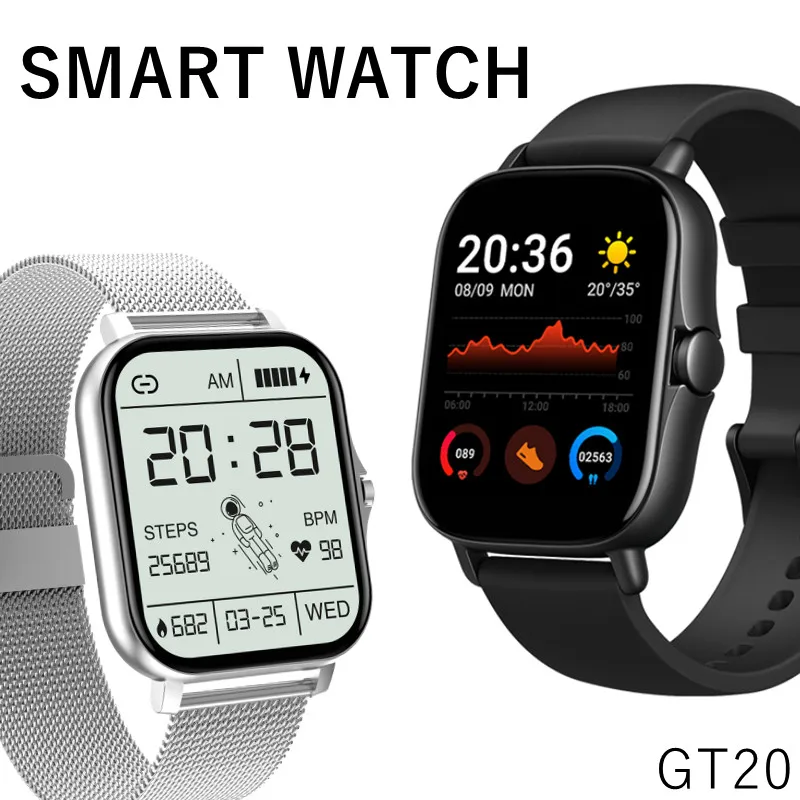 Sports Smart Watch Men Women Bluetooth Call Bracelet Fitness Tracker IP67 Waterproof  Music Control Full Touch Wristband GT20