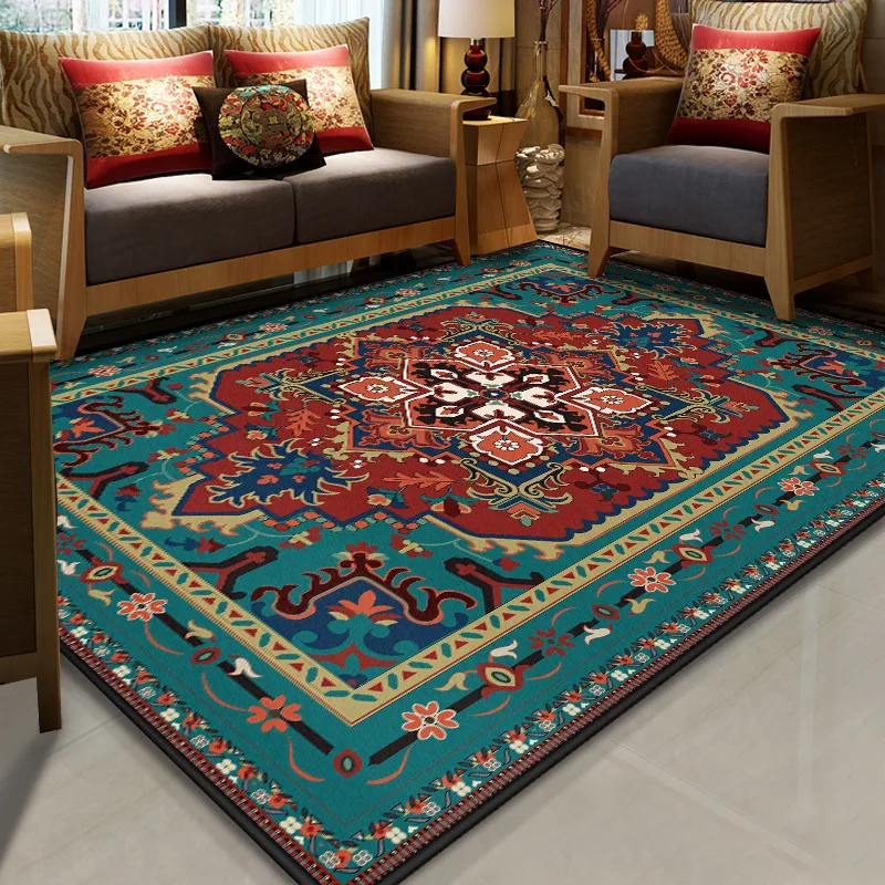 

New Persian ethnic style 3D Printed carpets for Living room Bedroom Area Rugs Polyester Home Thicken Antiskid Soft Floor Mats