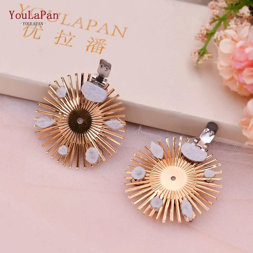 Youlapan X45 1 Paar Vrouwen Hoge Hak Decoratie Bruids Schoenen Gesp Rode Afneembare Strass Schoen Clips Ronde Bridal Schoen Clips