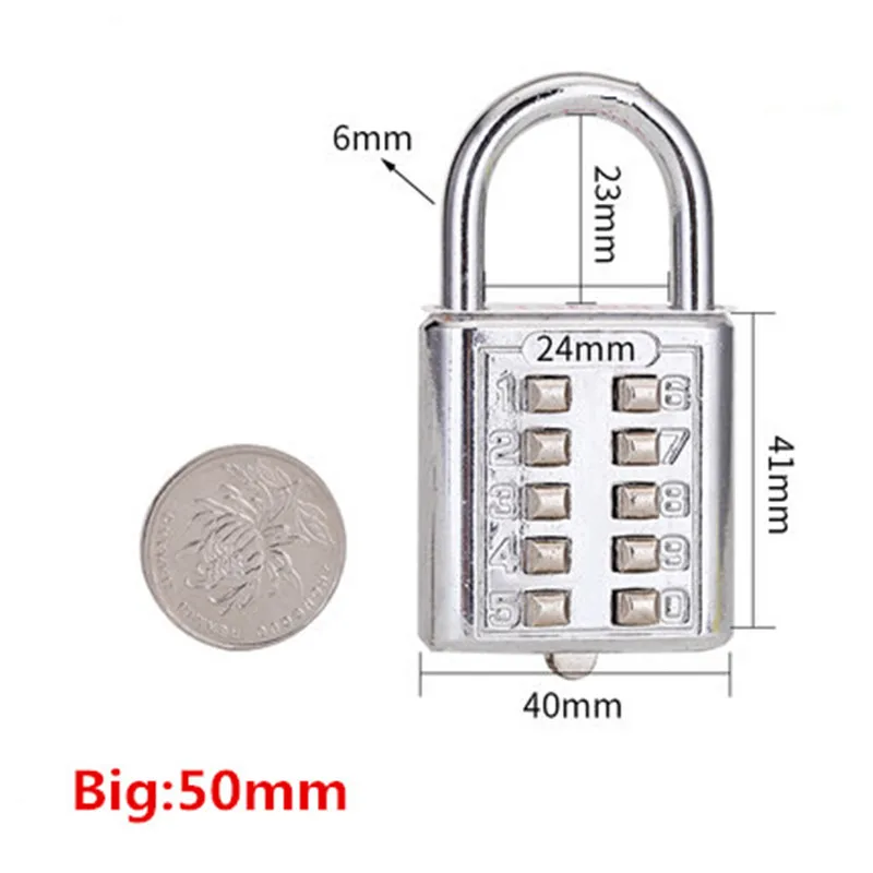 4 Digit /5Digit Push Button Combination Padlock Silver Number Luggage Travel Code Lock Travel Accessories