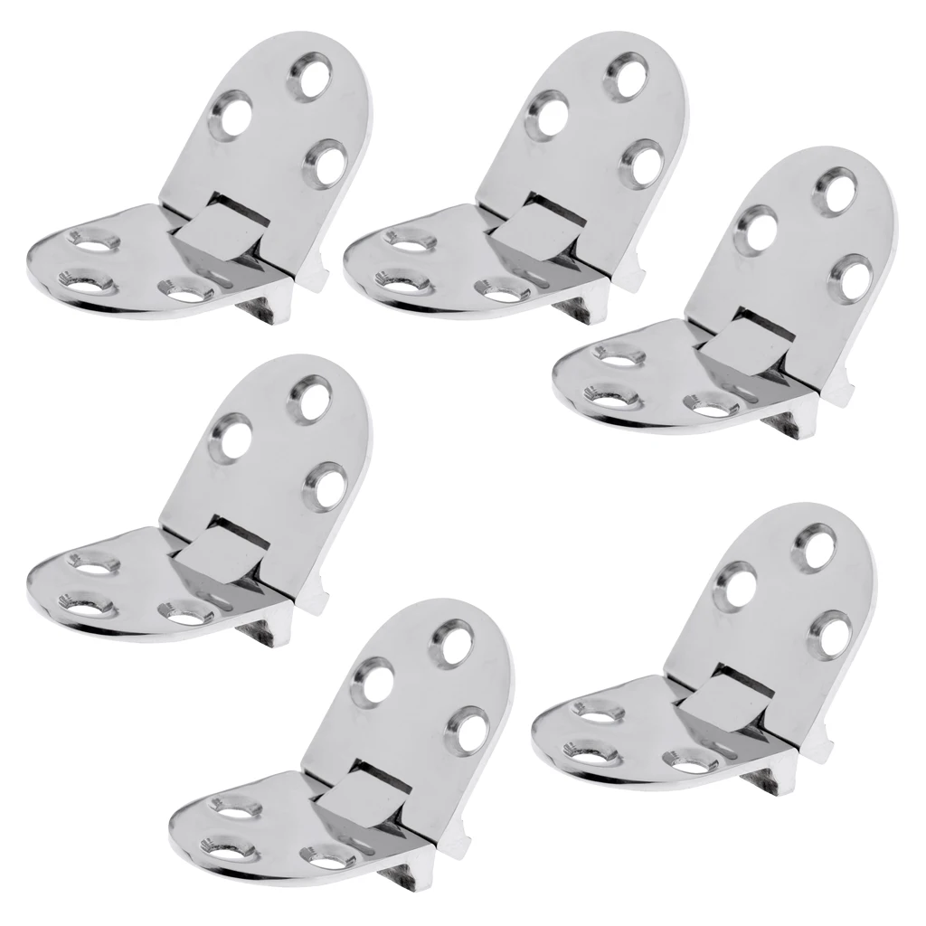 6pcs 316 Stainless Steel Flush Strap Hinge Door Hinge for Marine Boat Yacht