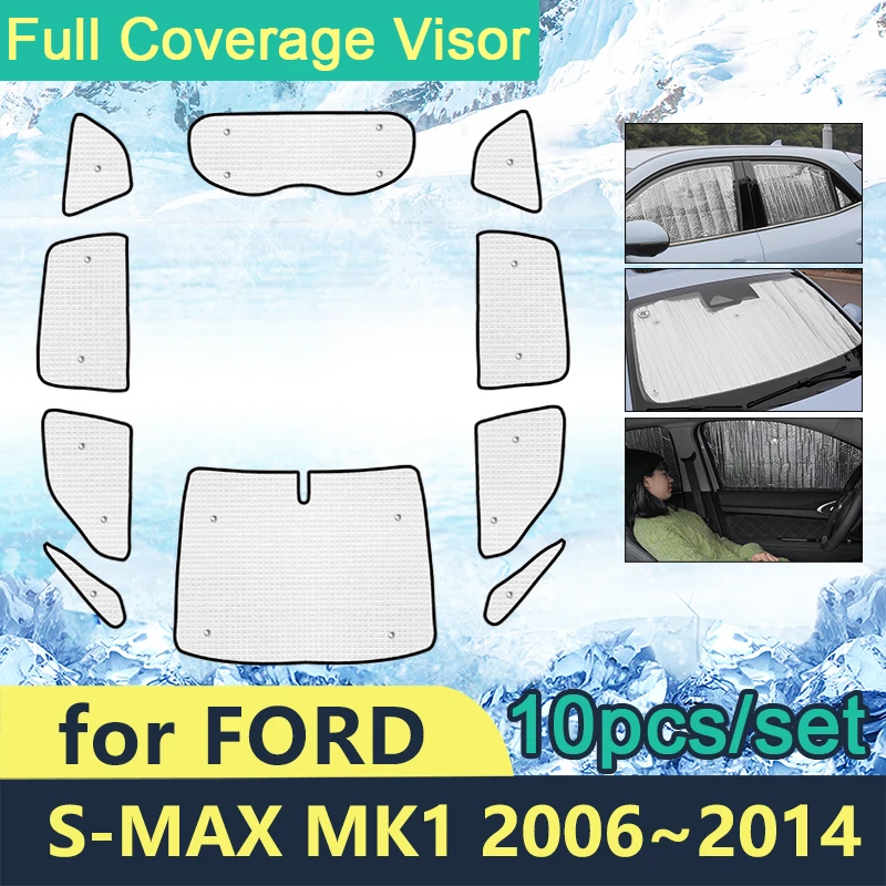 

Full Cover Sunshades For Ford S-Max MK1 Smax S max 2006~2014 Car Sun Protection Windshields Side Shaby Windows Accessories 2013