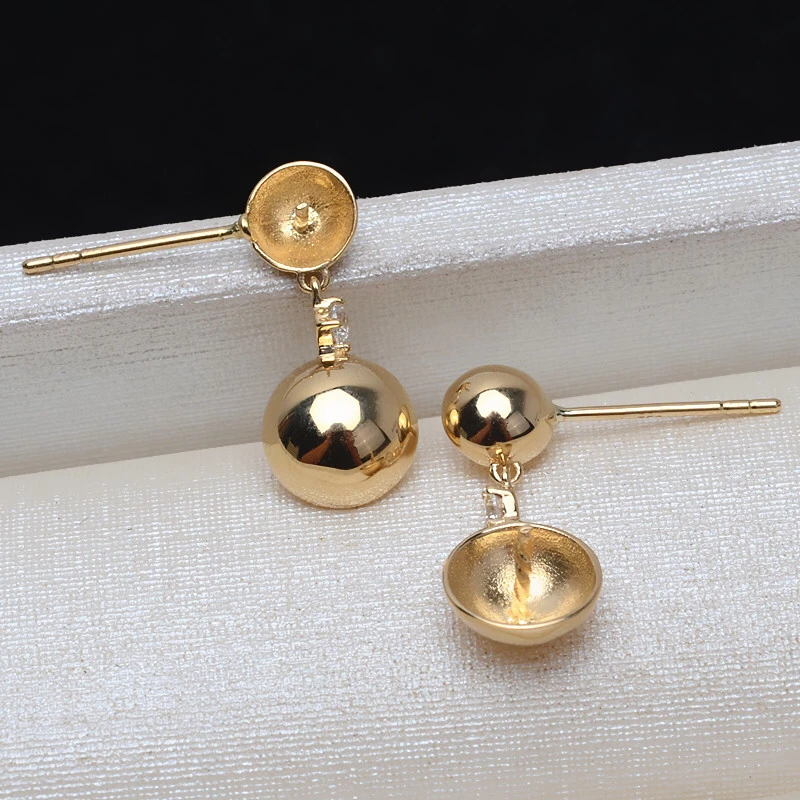 

Classical Genuine AU 750 18K Gold Earrings Mountings Findings Jewelry Settings Accessories Parts for Pearls Agate Coral Crystal