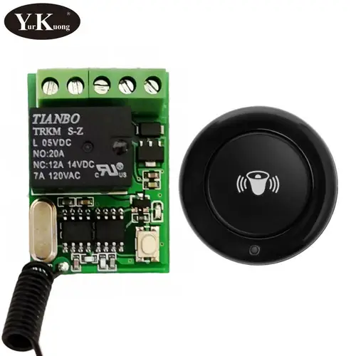 Imagen 1 del producto Interruptor de control remoto para abrir timbre de puerta, pulsador inalámbrico RF de 5V, 6V, 9V, 12V, 315, 433