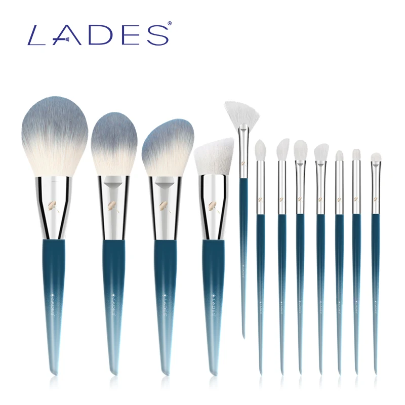 LADES Professional Makeup brushes Set 12PCS Beauty Foundation Powder Blushes Make up brush Natural Hair Cosmetics Tool