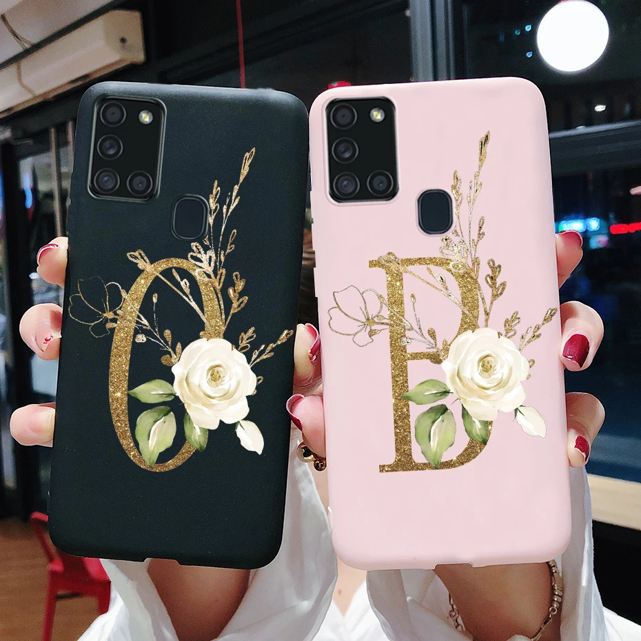 For Samsung Galaxy A21s Case A21 s Cute Letter Silicon Soft Phone Cover Case For Samsung A21s SM-A217F A 21 s Coque 6.5'' Fundas