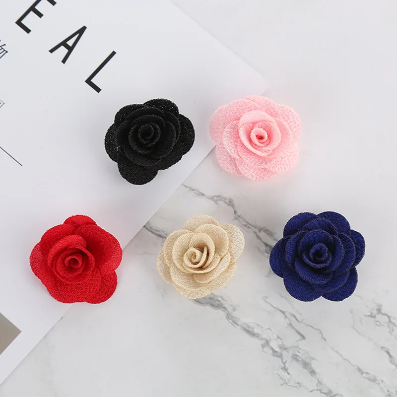 10pcs/lot 4cm Camellia DIY decorative Flower Without Clip For Girls Hair Accessories Hand Craft DIY