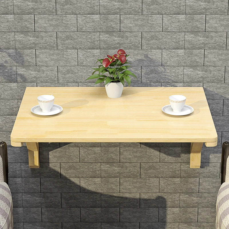 Solid wood folding table LC-084 dining table 120*60cm wall computer desk writing desk wall-mounted folding table desk