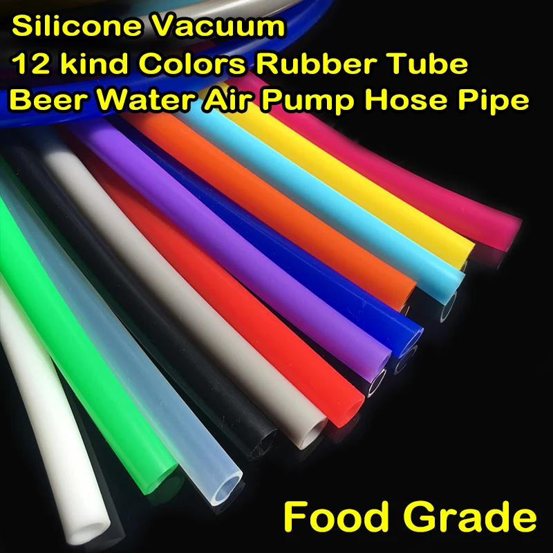 Food Grade Flexible 1 Meter 2mm*4mm Colorful Soft Silicone Rubber Tube Silica Gel Clear Water Beer Milk Air Pump Hose Pipe HOT