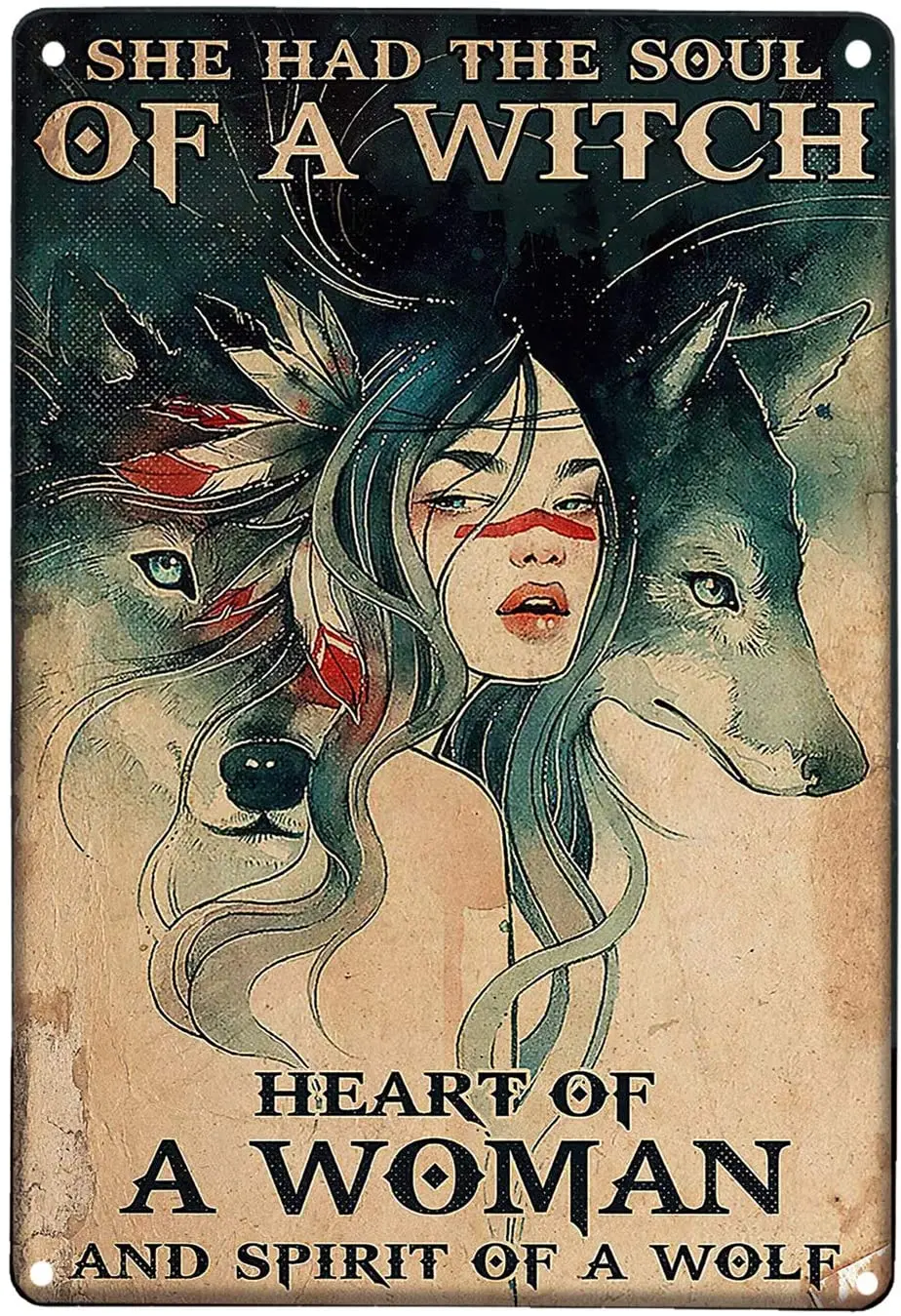 Decoración de pared de bruja Pozino, estética Hippie de chica y ella tuvo un alma de bruja y corazón de mujer y espíritu de A