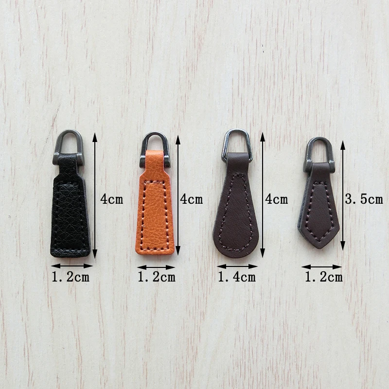 Artificial PU Leather Zipper Pull Head Backpack Apparel Accessories for Pull Strap Pendant Cord Zipper DIY Apparel Sewing 1 Pcs