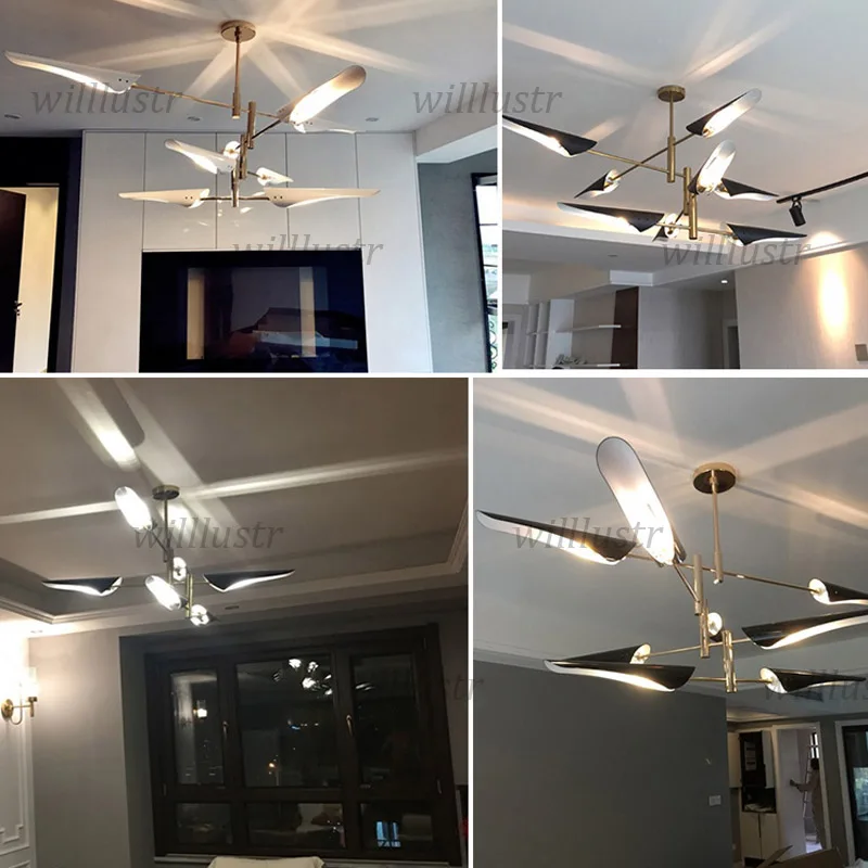 Iron Airplane Pendant Lamp Creative Rotary Suspension Light Hotel Restaurant Living Room Lounge Hall Modern Hanging Lighting