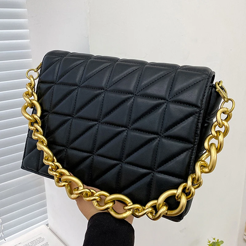 Luxo Ouro Cadeia Ombro Bolsas para Mulheres, Moda Bolsas, Alta Qualidade Clutch Handbag, Bolsa de Mão Senhoras