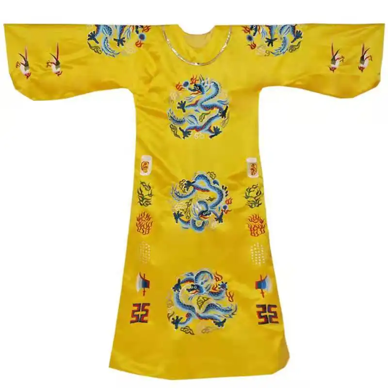 Ming Dynasty Delicate Embroidery Costume for Emperer Royal Yellow Dragon Costume Male Drama Hanfu Stage Performance Photography