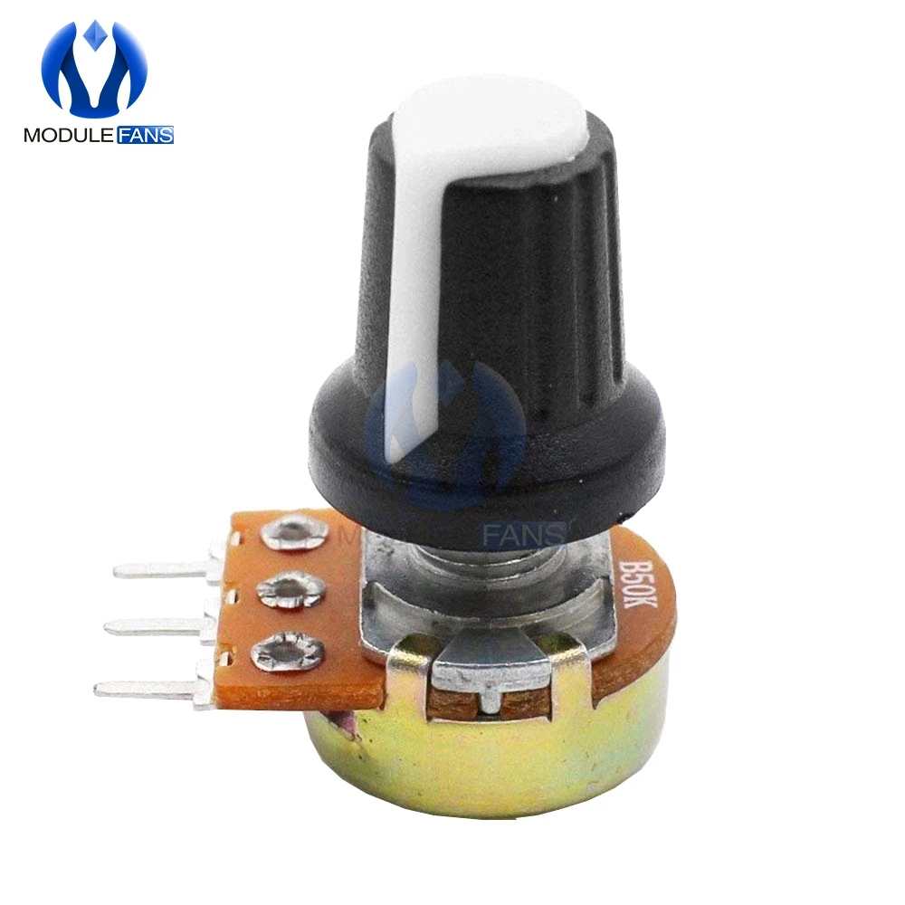 WH148 전자 캡 포함, 선형 테이퍼, 1K 2K 3K 5K 10K 20K 30K 50K 100K 200K 300K 500K 1M 옴, Diy 로터리 전위차계, 5 개