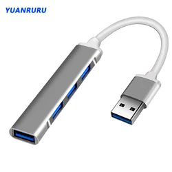 USB Hub 3.0 USB 3.0 HubB 4 Ports Multi-USB Splitter Adapter Aluminum Alloy Suitable Lenovo Macbook For PC Computer Accessories