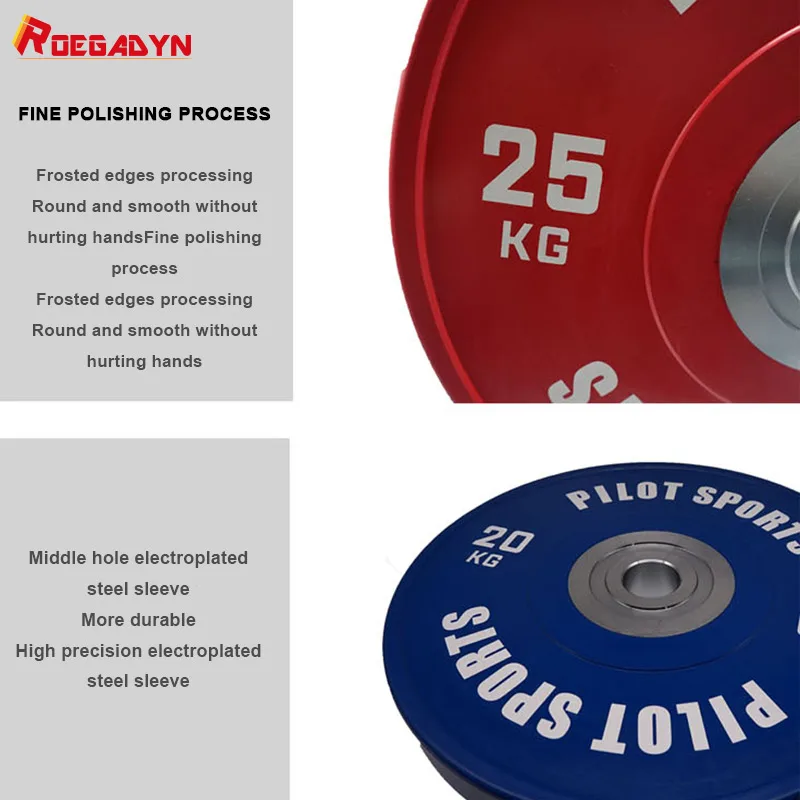 ROEGADYN peso palestra allenamento con i pesi powerlifting bilanciere pezzo fitness allenamento peso commerciale pezzo piatto colorato