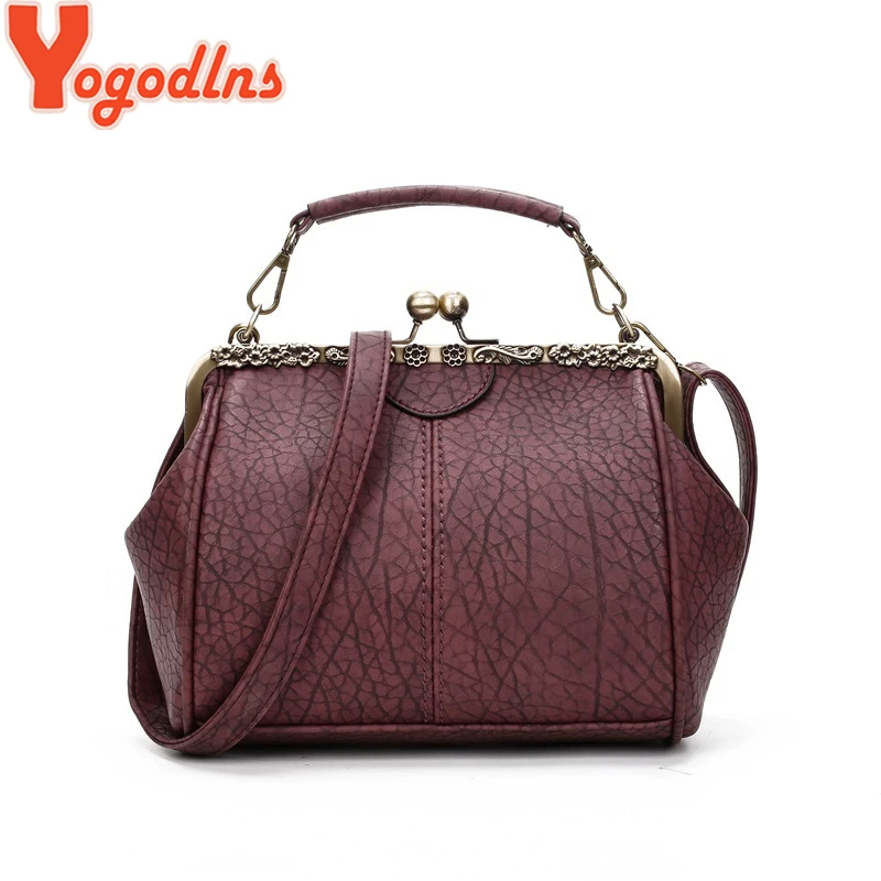 Yogodlns Fashion Frosted Crossbody Bag Women Retro PU Shoulder Bag Advanced Design Clip Handbag Luxurious Lady Shopping Purse