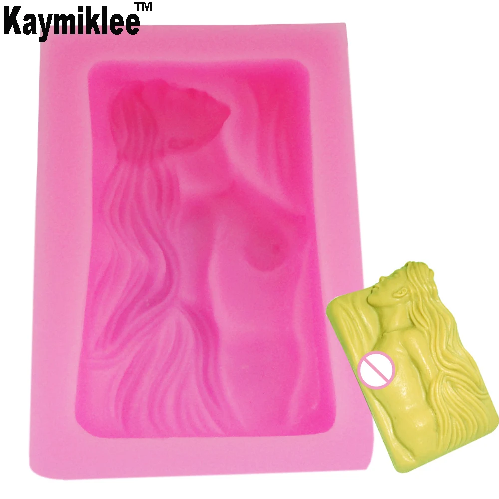 

S071 Long-Haired Girl Candle Moulds Soap Mold Kitchen-Baking Resin Silicone Form Home Decoration 3D DIY Clay Craft Wax-Making