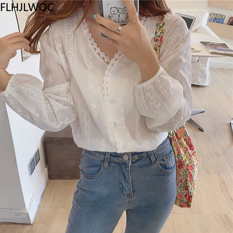 2021 primavera donna carino Chic top stile Preppy Vintage giapponese corea Design pulsante eleganti camicie formali camicette