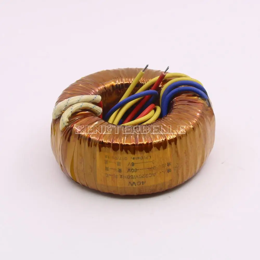 40W 純銅トロイダルトランス 入力: 220V 出力: 0-60V 0-6V 電源トランス チューブプリアンプオーディオ DIY 用