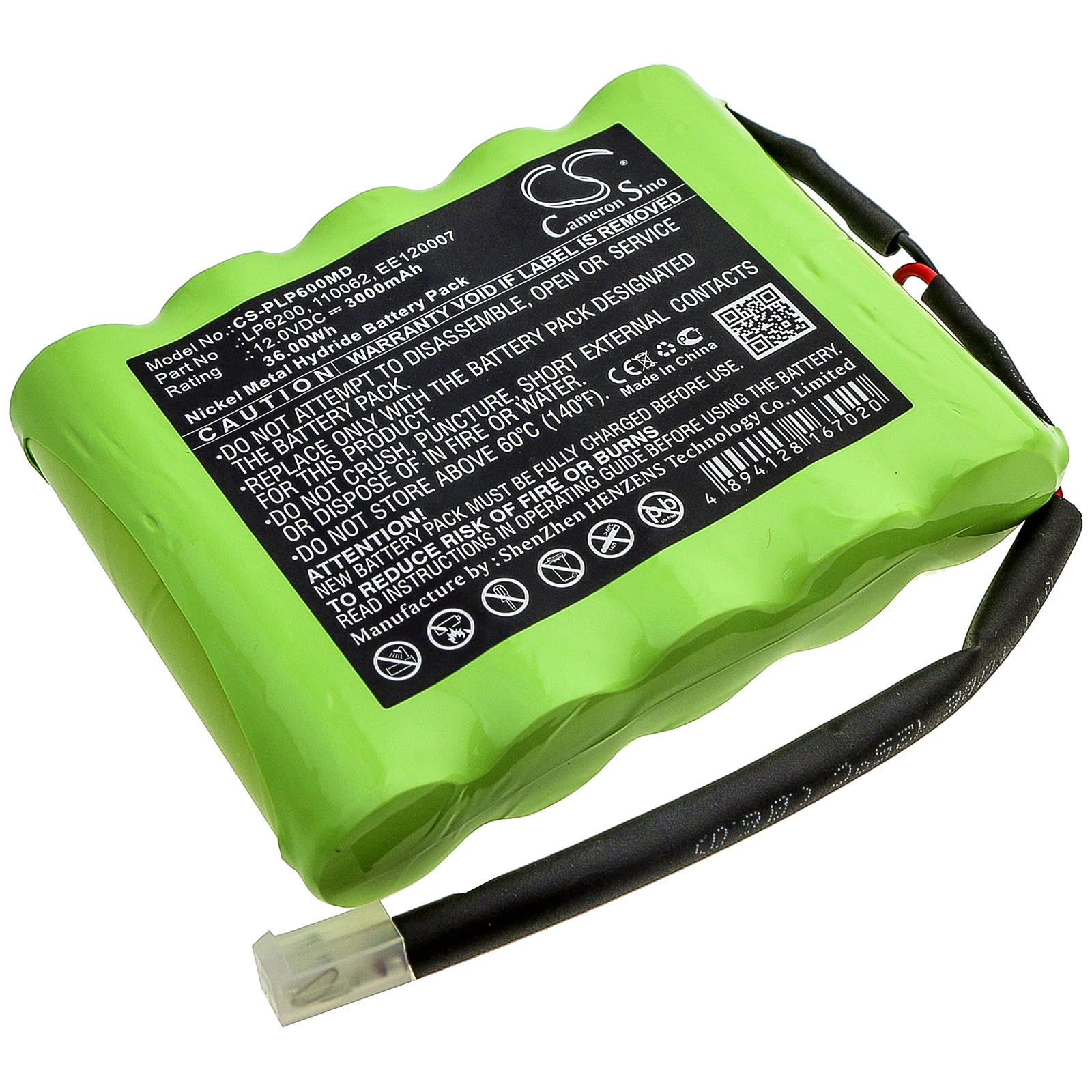 Replacement Battery for Physio-Control  7 Defibrillator, Lifepak 6, Lifepak 6S, LP7, NLP6 110062, EE120007, LP6200 12.0V/mA