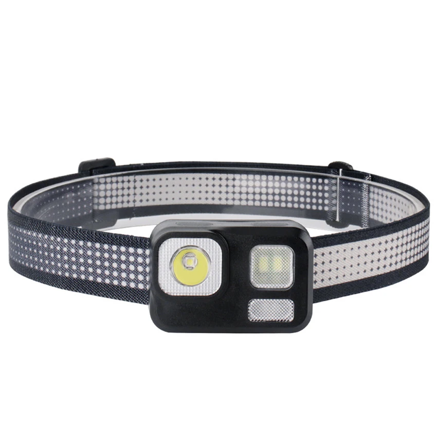 Lampada frontale a LED torcia 160 Lumen 3 modalità, alimentata a batteria, lampada frontale impermeabile luce rossa per campeggio all'aperto corsa in bicicletta