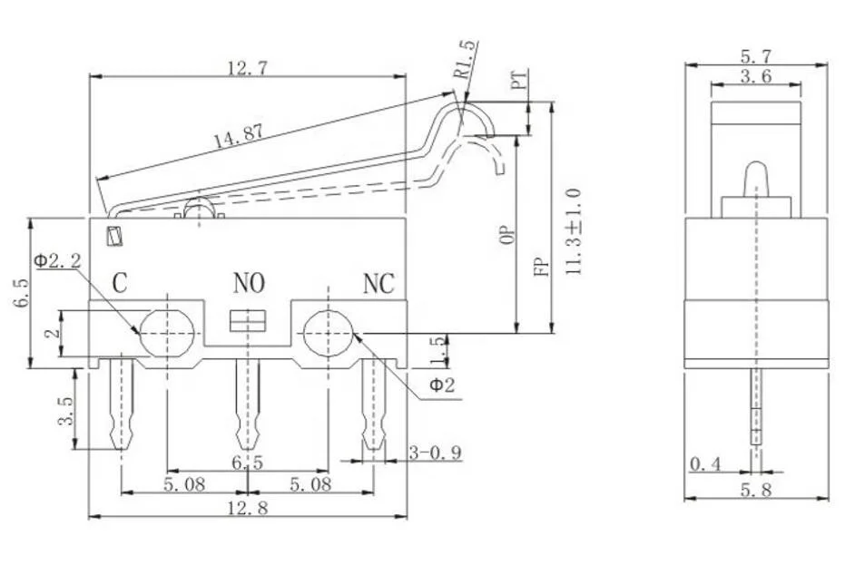 5sets  16A 250V mini micro switch 40t85 waterproof micro switch