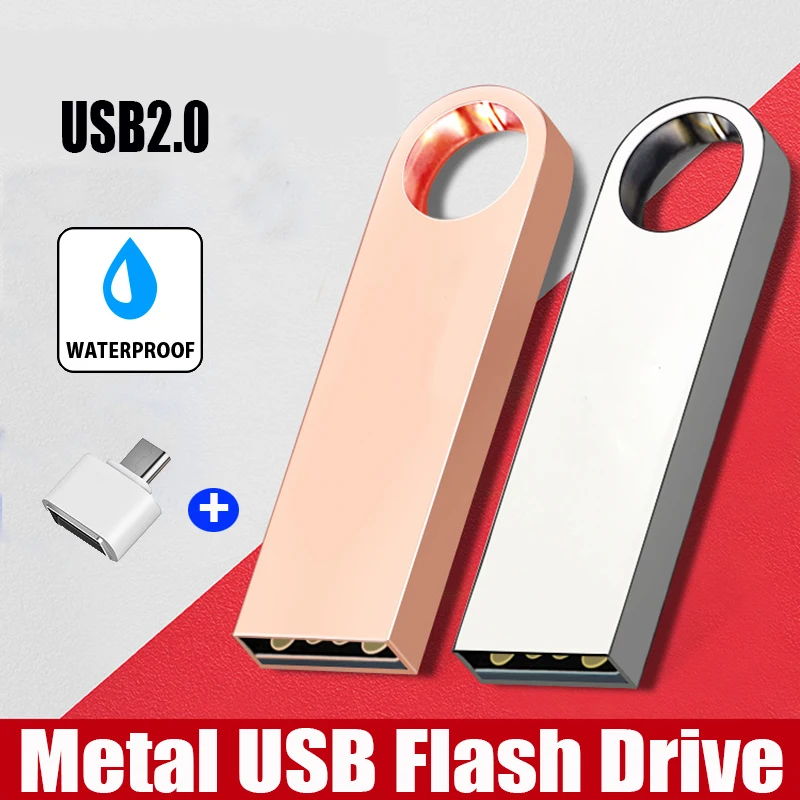 Metalowy Wodoodporny Pendrive 512Gb Usb Flash Drive 256Gb 128 Gb 64Gb 32Gb 16Gb Cle Usb 2.0 Dysk Flash Pen Drive Memory Stick