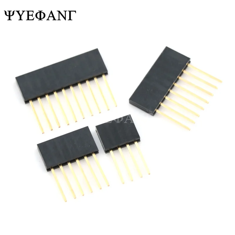 10pcs Single row 2/3/4/6/8/10/15 Pin 2.54mm Stackable Long Legs Femal Header Connector For Arduino Shield