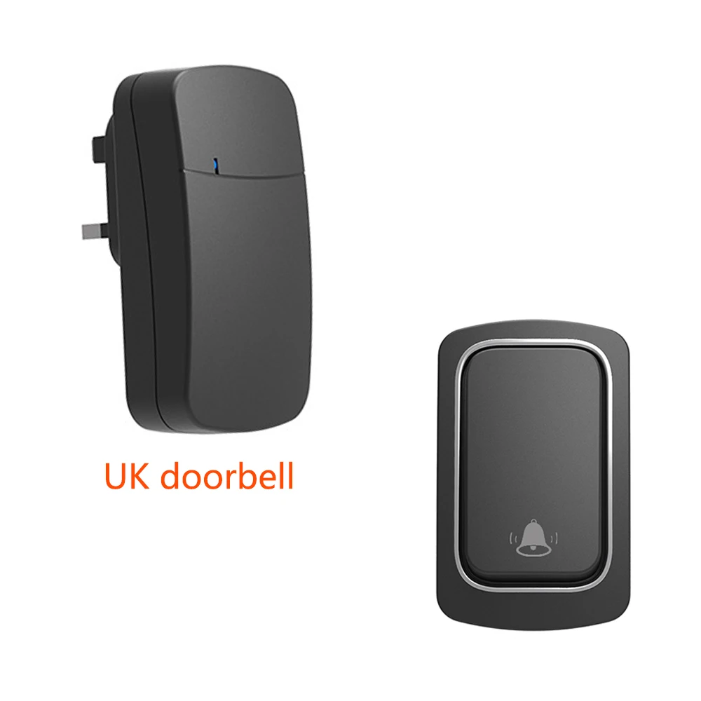 Wireless Doorbell เพลงกันน้ำ Doorbell รีโมทคอนโทรลควบคุมกฎระเบียบของอังกฤษไม่มีแบตเตอรี่