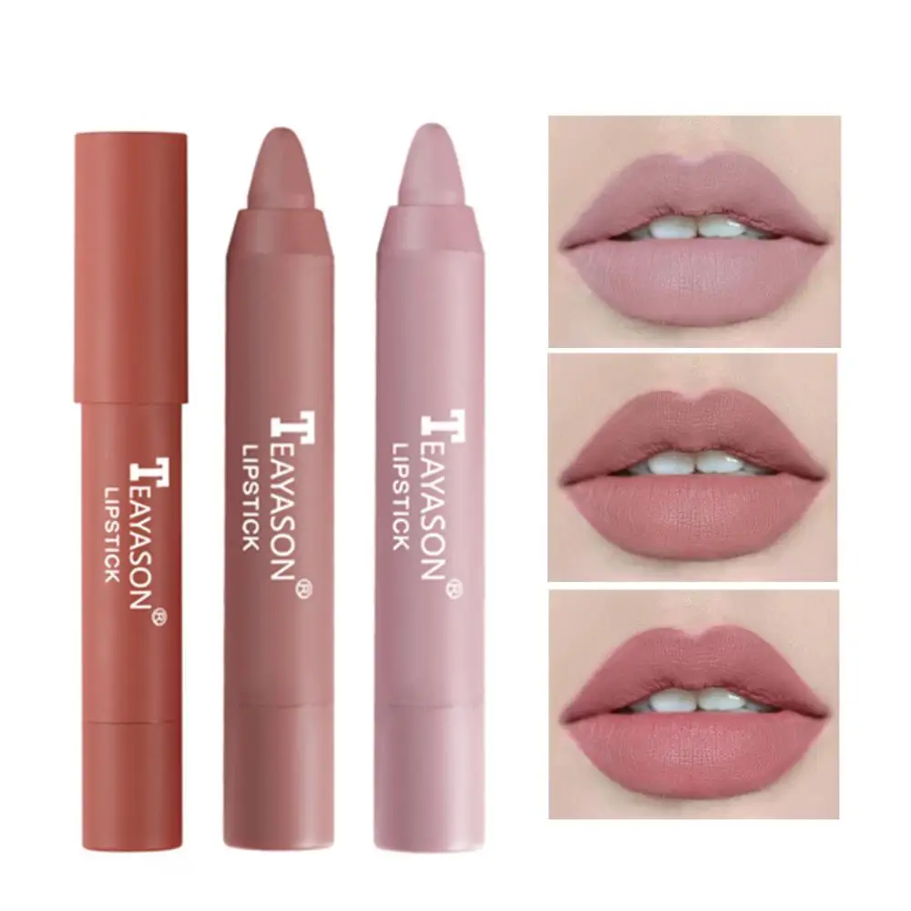 TEAYASON lápiz labial mate pigmentado, Maquillaje, tinte de labios húmedo, lápiz labial fácil de usar, Cosméticos de labios Sexy, gran oferta