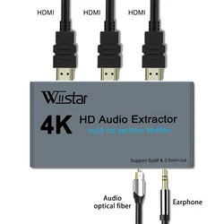 4K HDMI to HDMI Optical SPDIF 3.5mm audio Adapter Converters HDMI Audio Extractor Converter Audio Splitter For TV DVD