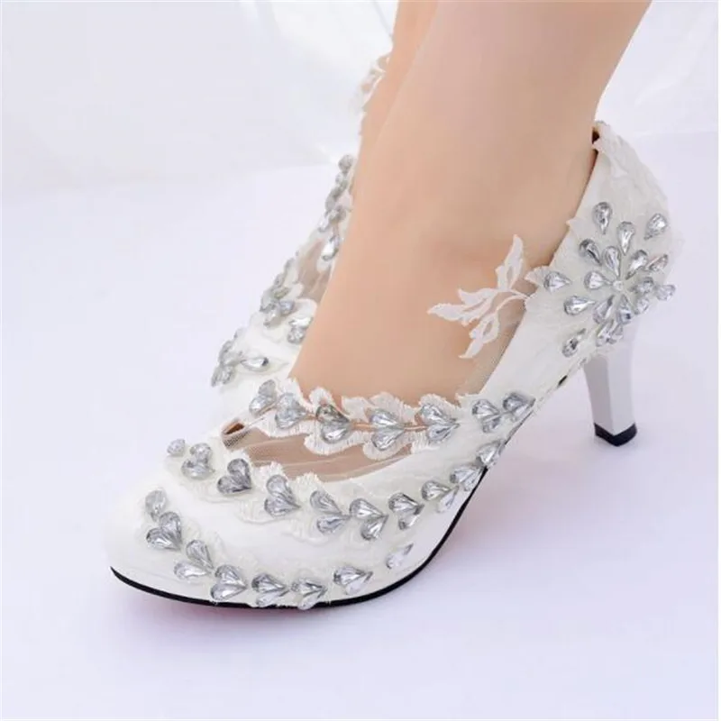 2019 scarpe da sposa con strass bianche scarpe tacco alto da donna scarpe tacco alto da donna taglia 34-42