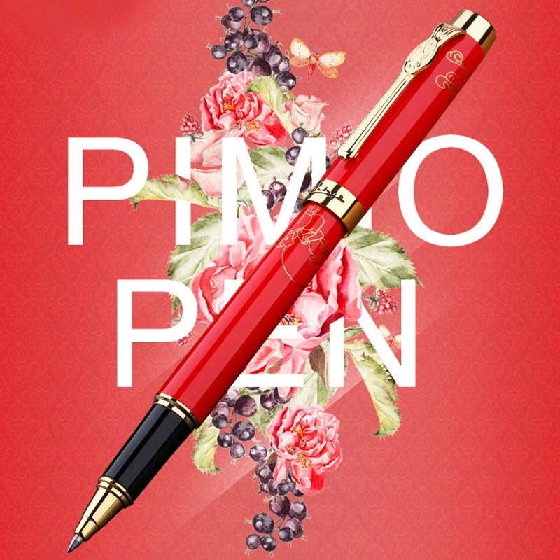 

New Picasso Pimio 933 Red Avignon Metal Refillable Roller Ball Pen Professional Office Stationery Tool With Gift Box New