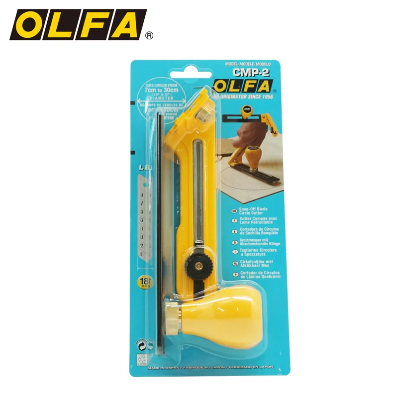 MADE IN JAPAN  OLFA heavy-duty compass cutting machine (CMP-2) cuts diameters of 3-12 inches