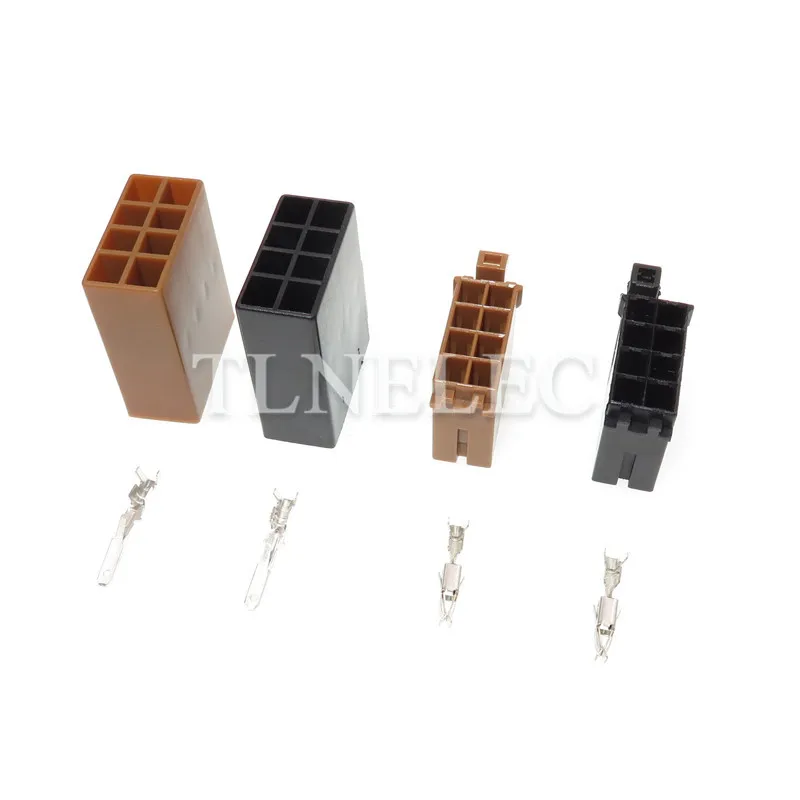 Conector Tyco-ISO CD chifre de rádio para carro, tomada automática, macho fêmea, marrom, preto, ranhura média, 3,5mm, 8 pinos, Toyota, Lexus, VW