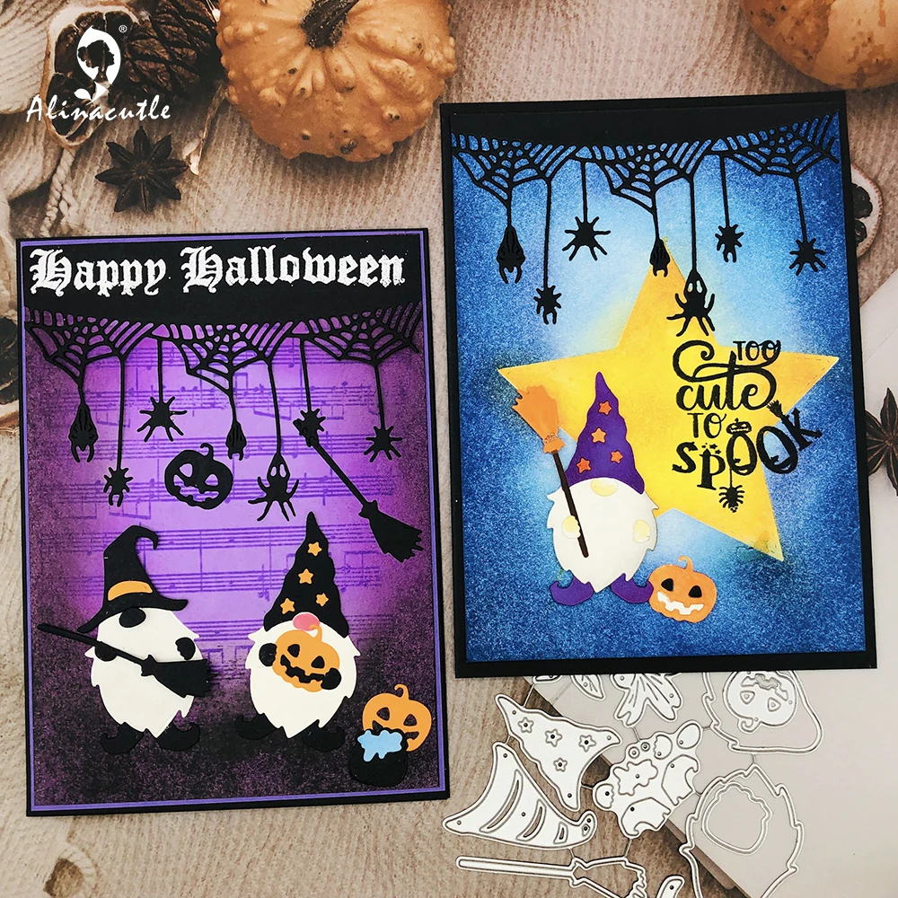 Alinacutle Metal Cutting Dies Cut Halloween Spider Web Border Scrapbooking Paper Craft Handmade Album Card Punch Art Knife