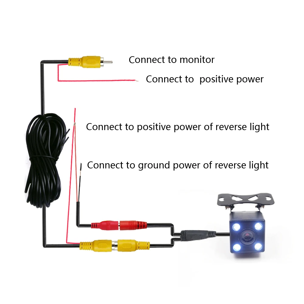 Rearview camera Reversing Auto Parking Reverse rearview Camera Light Night Vision Car Rear View Cameras Waterproof 4 Led Camera