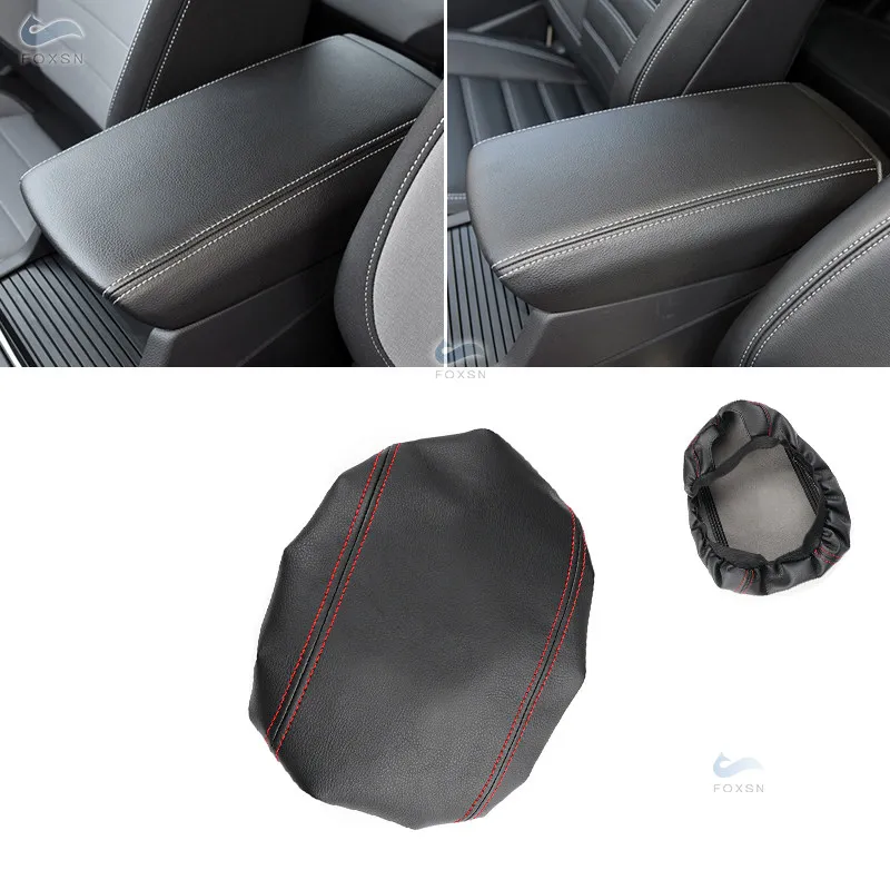 

Soft Leather Center Armrest Cover For Ford Kuga Escape 2016 2017 2018 Car Center Console Lid Armrest Box Skin Cover Sticker Trim