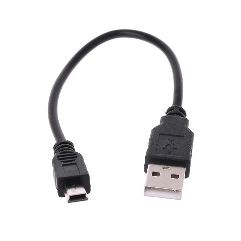 Short USB 2.0 A Male to Mini 5 Pin B Data Charging Cable Cord Adapter