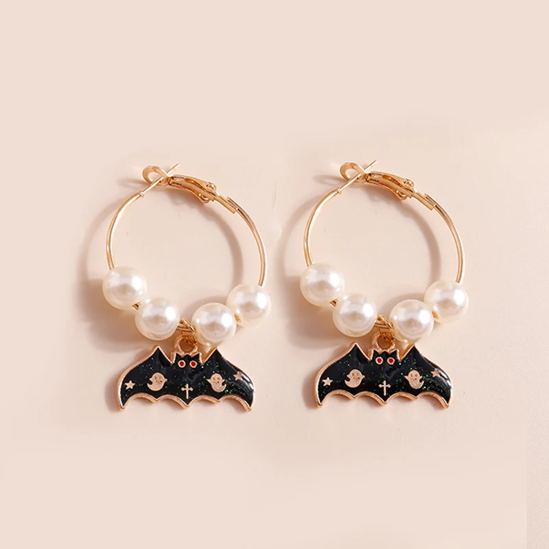 Trendy Halloween Tropfen Ohrringe Für Frauen Mond Tod Geist Kürbis Skelett Baumeln Ohrringe Party Zubehör Lustige Schmuck Geschenke – Detail 26