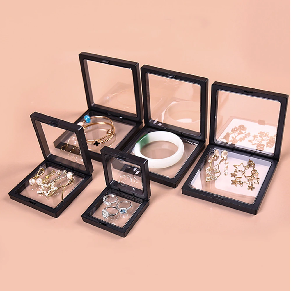 Fashion 3D Floating Display Case Stands Holder Suspension Storage for Pendant Necklace Bracelet Ring Jewelry Pin Display Show