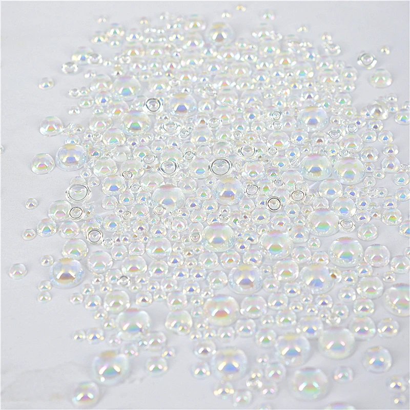 3/4/5/6/8mm DIY Clear AB pendant jewelry accessories Cabochon Domes Round Water droplets Wihout glue Beads