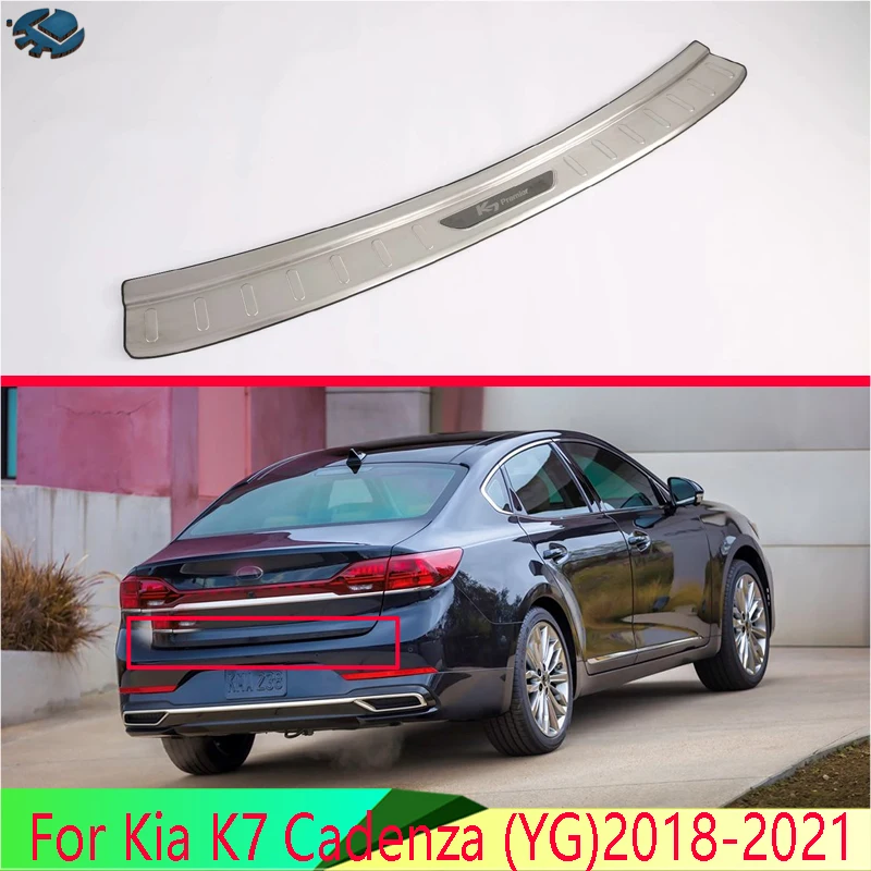 For Kia K7 Cadenza (YG)2018-2021 Stainless steel rear bumper protection window sill outside trunks decorative plate pedal