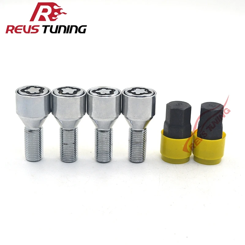 M14 M14X1.5 Steel Special Key Security Anti Theft Auto Car Locking Wheel Bolt Lug Bolts Stud For VW