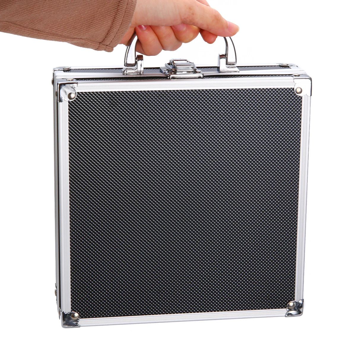 Portable Aluminium Alloy Handheld Box Tool Storage Flight Case Organizer +Sponge