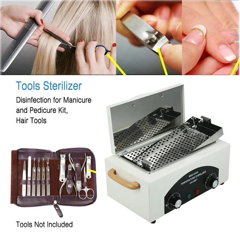 ارتفاع درجة الحرارة الجمال الشعر مسمار أداة معدنية معقم الحرارة الجافة مع الموقت مانيكير باديكير سبا صالون الحلاق المعدات
